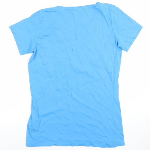 Napapijri Womens Blue Medium Cotton Logo T-Shirt