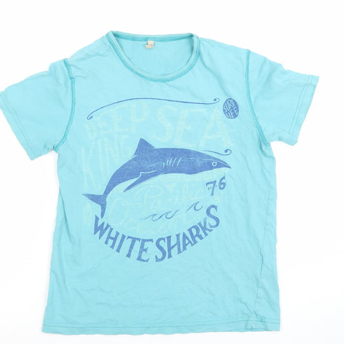 Original Marines Boys Blue Shark Print Cotton T-Shirt Size 10-11 Years