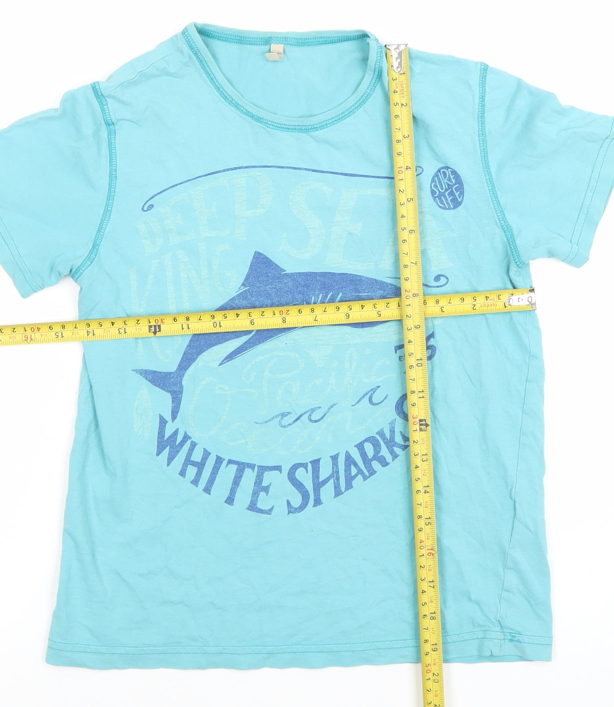 Original Marines Boys Blue Shark Print Cotton T-Shirt Size 10-11 Years