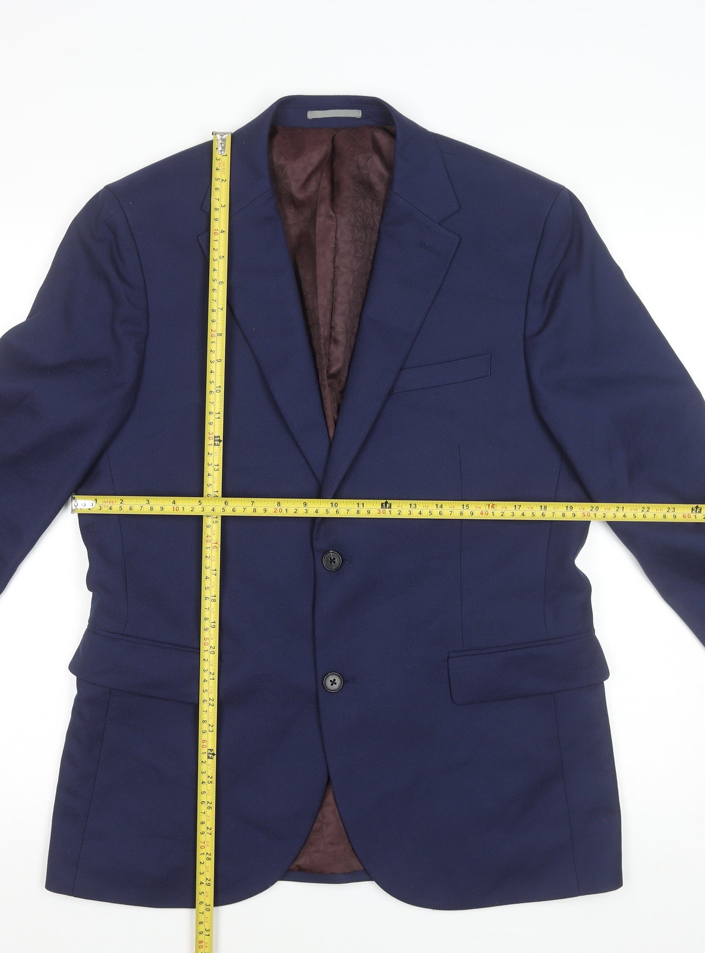 Next Men's Blue 42R Regular Fit Single-Breasted Blazer