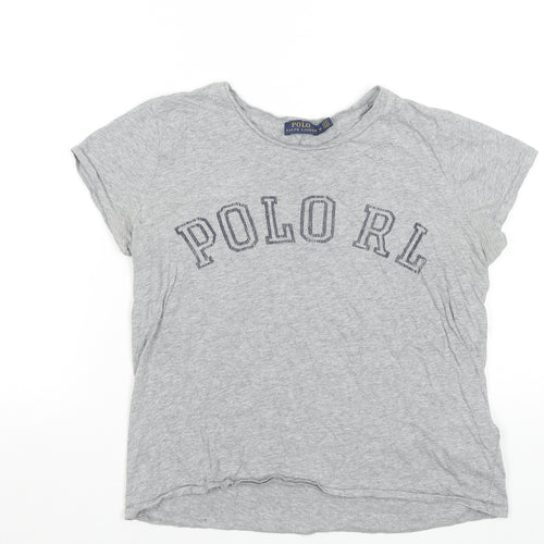 Polo Ralph Lauren Women's Grey Cotton Crew Neck T-Shirt M