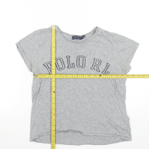 Polo Ralph Lauren Women's Grey Cotton Crew Neck T-Shirt M