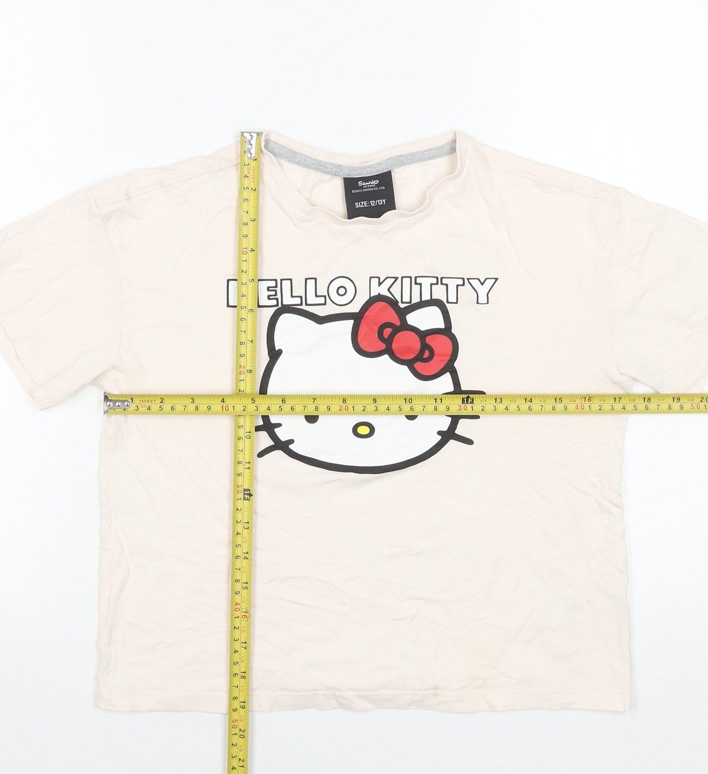 Sanrio Hello Kitty Girls Beige Graphic Cotton T-Shirt 12-13 Years