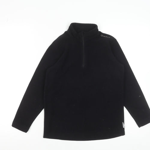 Quechua Boys Black Fleece 1/4 Zip Pullover Sweatshirt 12 Years