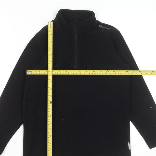 Quechua Boys Black Fleece 1/4 Zip Pullover Sweatshirt 12 Years