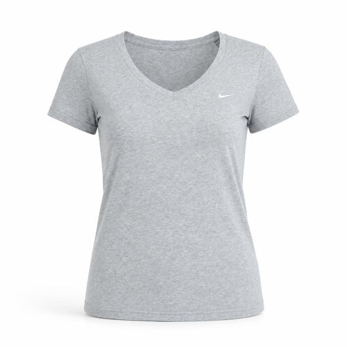 Nike Women's Grey V-Neck Short Sleeve Athletic T-Shirt XL