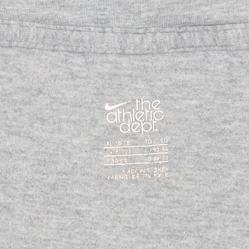 Nike Women's Grey V-Neck Short Sleeve Athletic T-Shirt XL