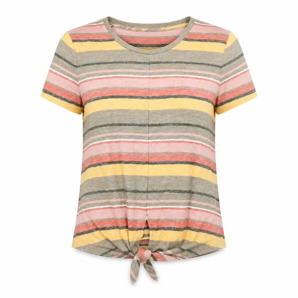 Madewell Women’s Multicoloured Striped Tie Front T-Shirt Size S