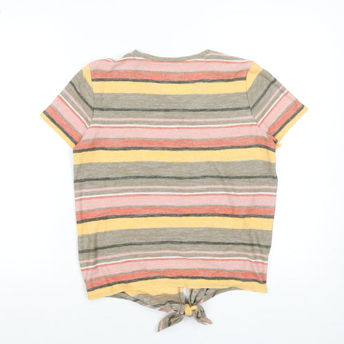 Madewell Women’s Multicoloured Striped Tie Front T-Shirt Size S