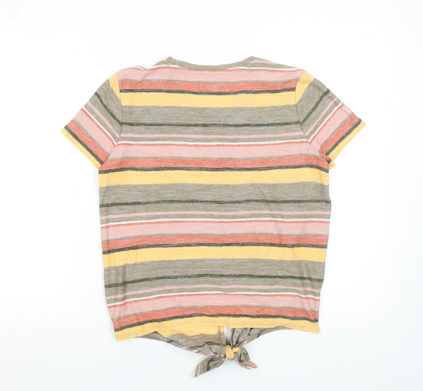 Madewell Women’s Multicoloured Striped Tie Front T-Shirt Size S