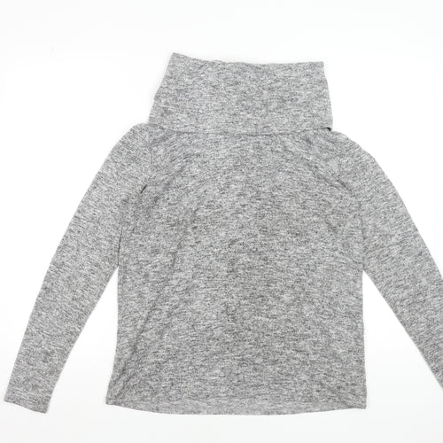 Dorothy Perkins Women’s Grey Roll Neck Long Sleeve Jersey Top Size 14
