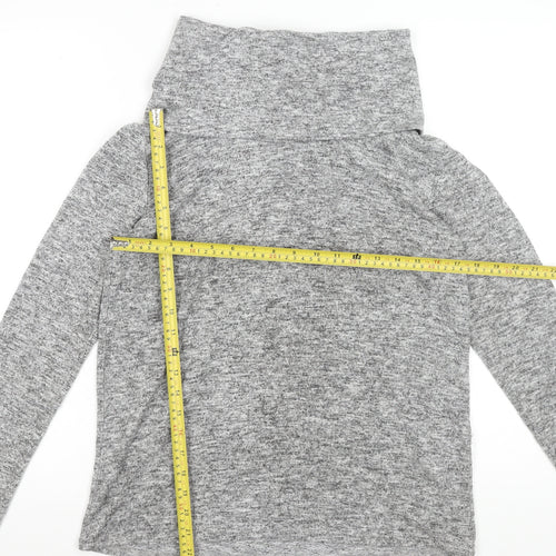Dorothy Perkins Women’s Grey Roll Neck Long Sleeve Jersey Top Size 14