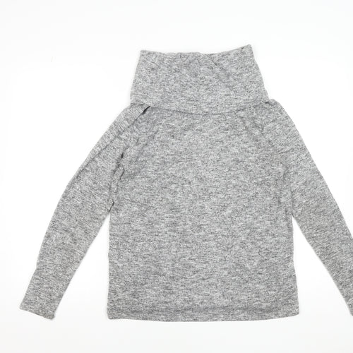 Dorothy Perkins Women’s Grey Roll Neck Long Sleeve Jersey Top Size 14