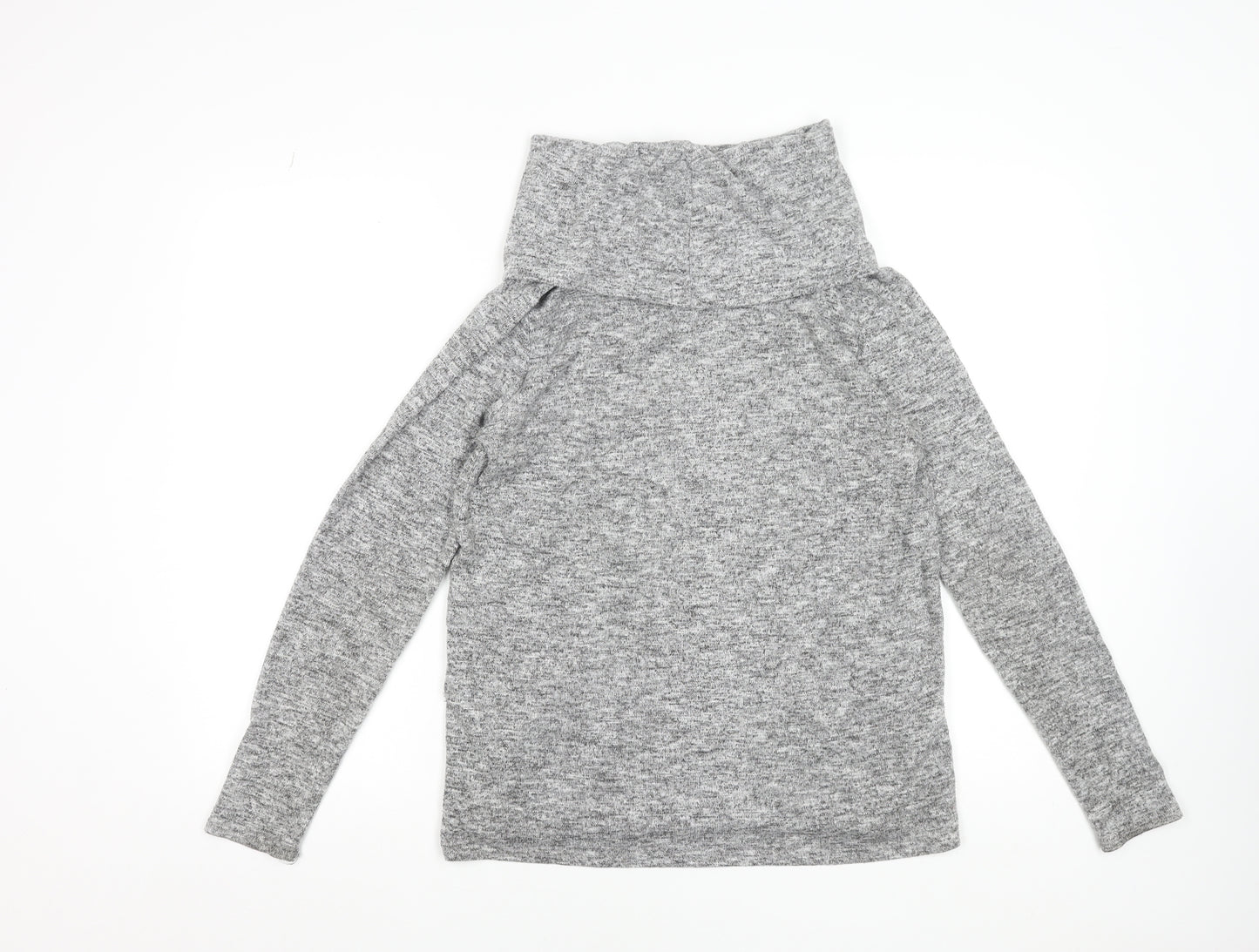 Dorothy Perkins Women’s Grey Roll Neck Long Sleeve Jersey Top Size 14