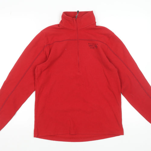 Mountain Hard Wear Men's Red Fleece 1/4 Zip Pullover Sweatshirt S