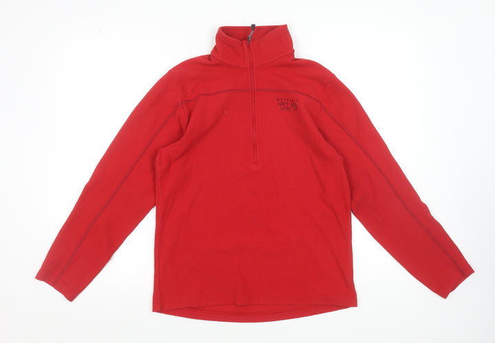 Mountain Hard Wear Men's Red Fleece 1/4 Zip Pullover Sweatshirt S