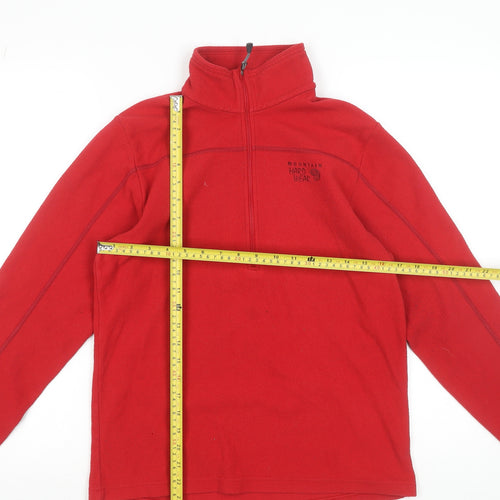 Mountain Hard Wear Men's Red Fleece 1/4 Zip Pullover Sweatshirt S