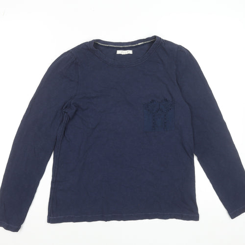 White Stuff Womens Blue Long Sleeve Cotton T-Shirt UK 10