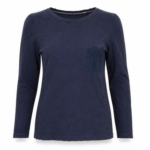 White Stuff Womens Blue Long Sleeve Cotton T-Shirt UK 10