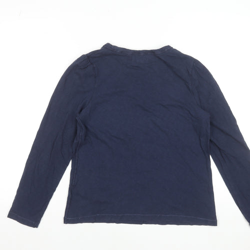 White Stuff Womens Blue Long Sleeve Cotton T-Shirt UK 10