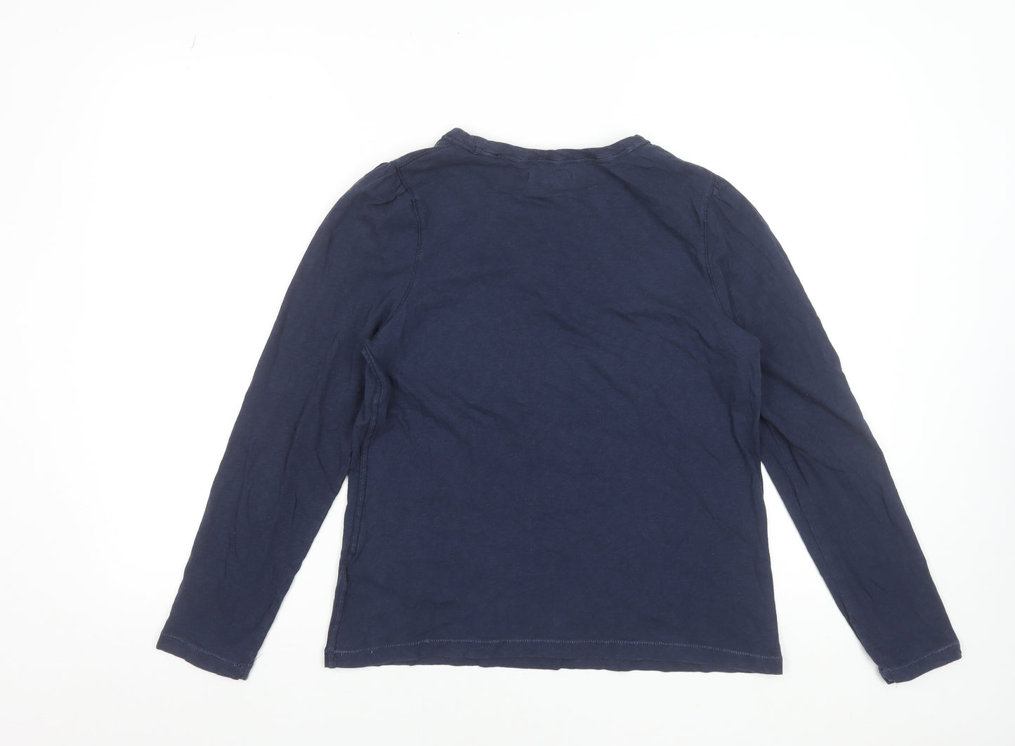 White Stuff Womens Blue Long Sleeve Cotton T-Shirt UK 10
