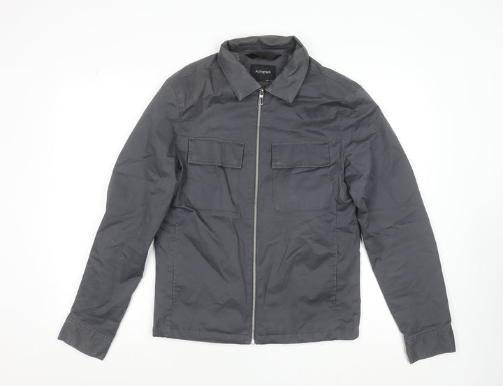 Marks and Spencer Men’s Grey Cotton Twill Zip Jacket S