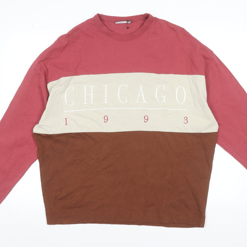 ASOS DESIGN Men's Multicoloured Chicago 1993 Long Sleeve T-Shirt Size S