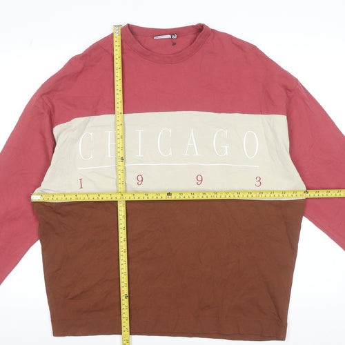 ASOS DESIGN Men's Multicoloured Chicago 1993 Long Sleeve T-Shirt Size S