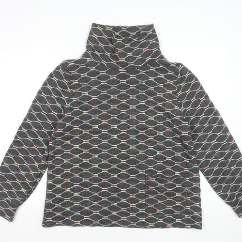 Luca Vanucci Women's Multicoloured Geometric Knit Roll Neck Tunic Blouse XL
