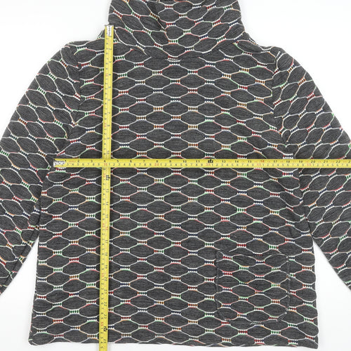 Luca Vanucci Women's Multicoloured Geometric Knit Roll Neck Tunic Blouse XL