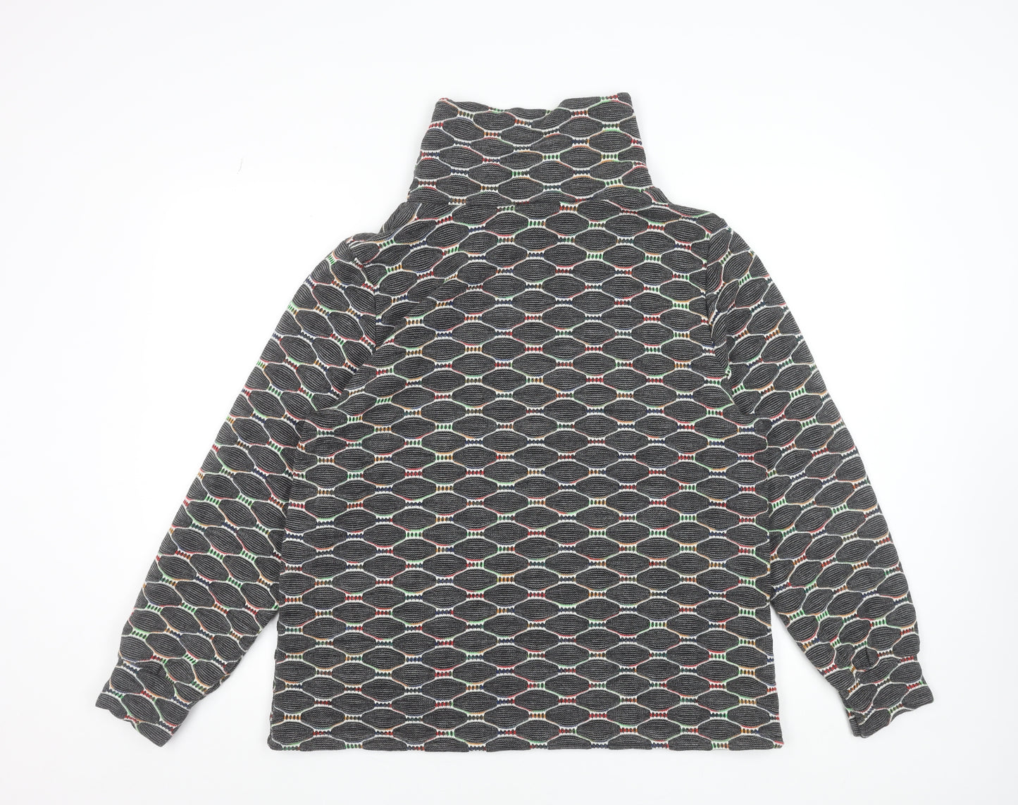 Luca Vanucci Women's Multicoloured Geometric Knit Roll Neck Tunic Blouse XL