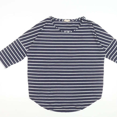 Phase Eight Women’s Blue White Striped 3/4 Sleeve Jersey T-Shirt UK 14