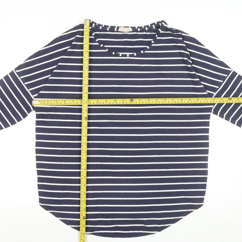 Phase Eight Women’s Blue White Striped 3/4 Sleeve Jersey T-Shirt UK 14