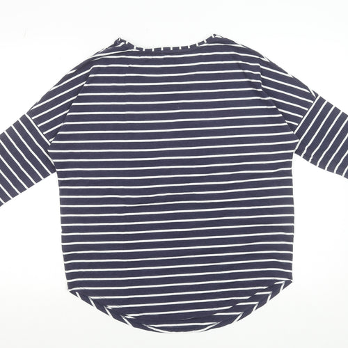 Phase Eight Women’s Blue White Striped 3/4 Sleeve Jersey T-Shirt UK 14