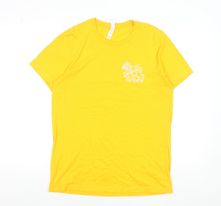 Singha Men's Yellow Cotton Short Sleeve Beer Logo T-Shirt Size M