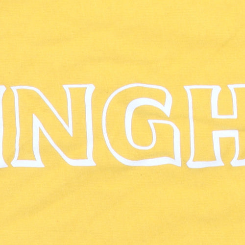 Singha Men's Yellow Cotton Short Sleeve Beer Logo T-Shirt Size M