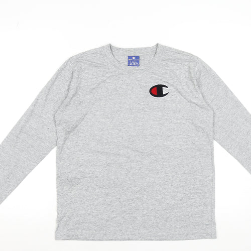 Champion Women's Grey Long Sleeve Crew Neck T-Shirt XS