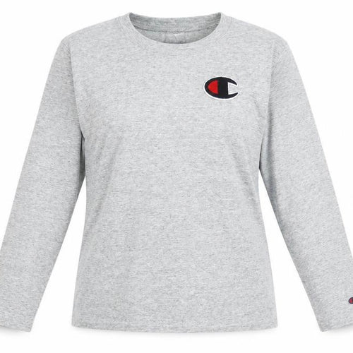 Champion Women's Grey Long Sleeve Crew Neck T-Shirt XS