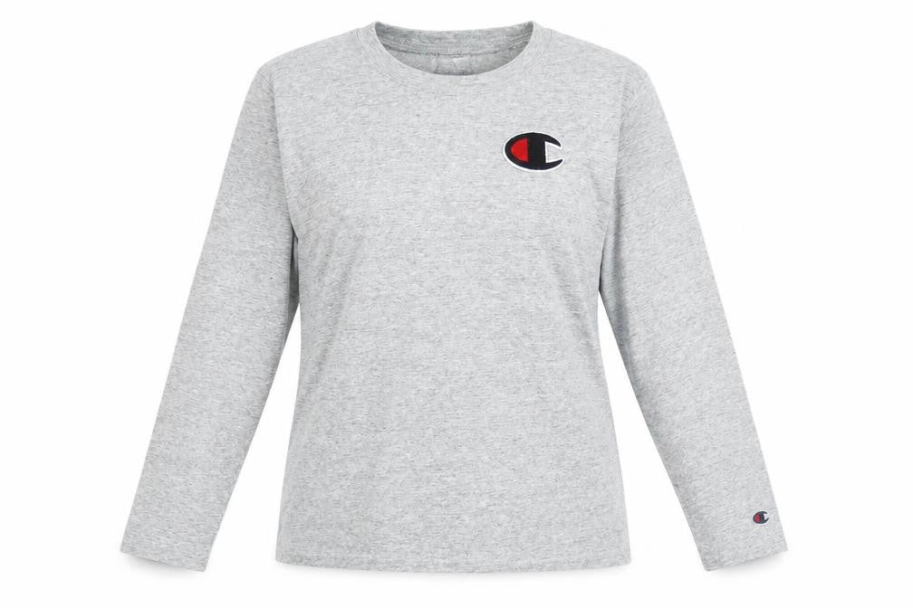 Champion Women's Grey Long Sleeve Crew Neck T-Shirt XS