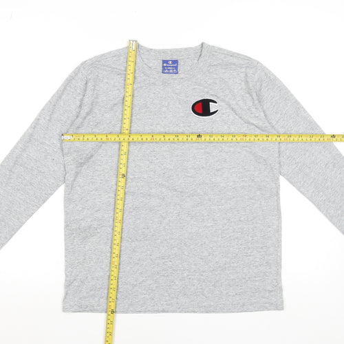 Champion Women's Grey Long Sleeve Crew Neck T-Shirt XS