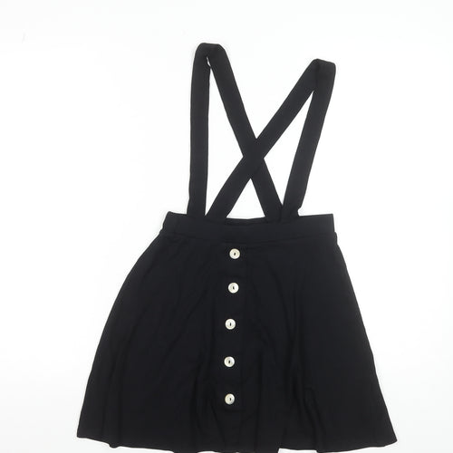 ASOS DESIGN Women's Black A-Line Suspender Skirt Size 6