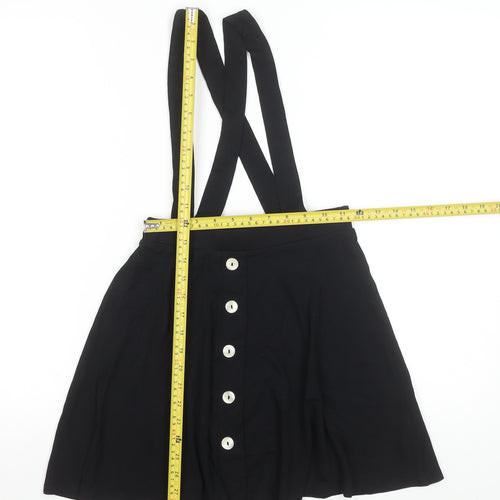 ASOS DESIGN Women's Black A-Line Suspender Skirt Size 6