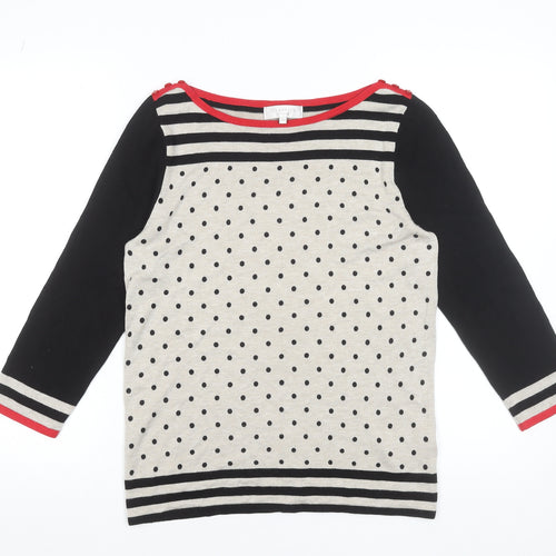 Debenhams Women’s Beige Polka Dot Stripe Knit Jumper Size 12