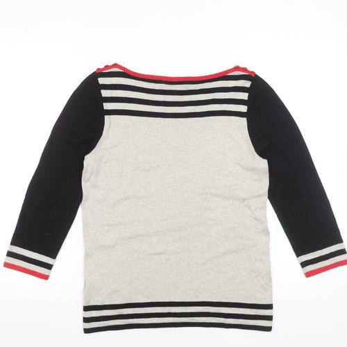 Debenhams Women’s Beige Polka Dot Stripe Knit Jumper Size 12