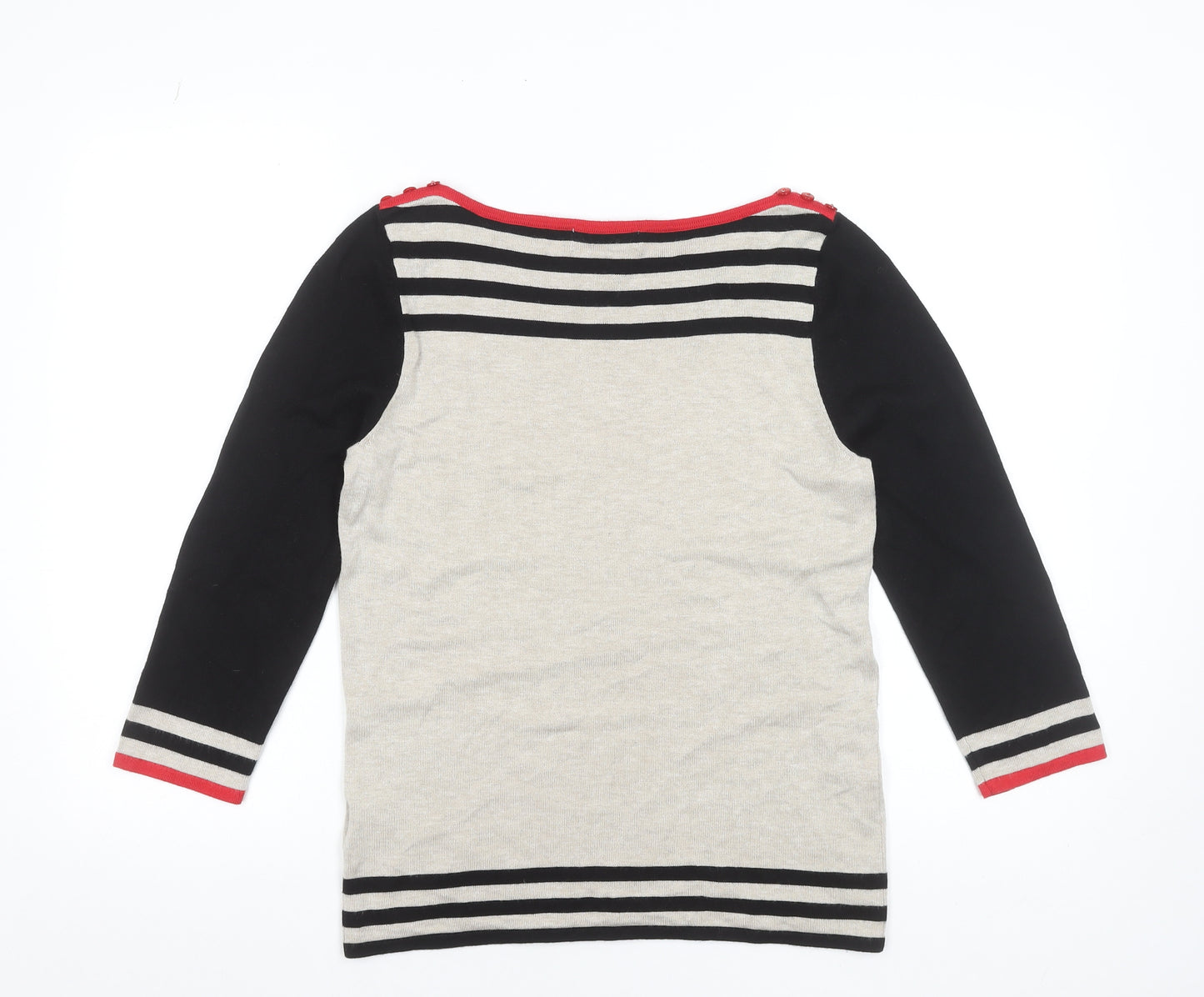 Debenhams Women’s Beige Polka Dot Stripe Knit Jumper Size 12