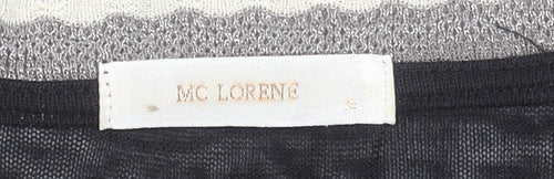 MC Lorene Womens Black Crew Neck Short Sleeve Knit Pullover Jumper Size S