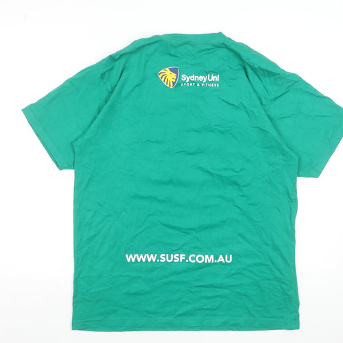 Sydney Uni Sport & Fitness Green Cotton Men's M Graphic T-Shirt