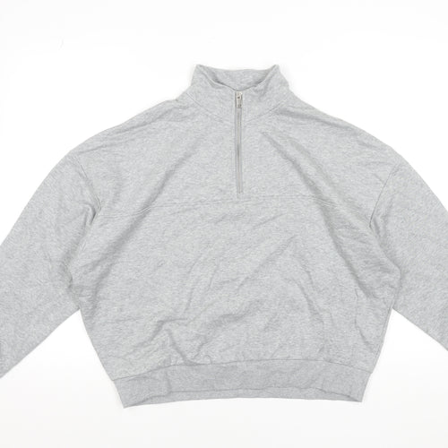Marks and Spencer Womens Grey 1/2 Zip Sweatshirt Medium