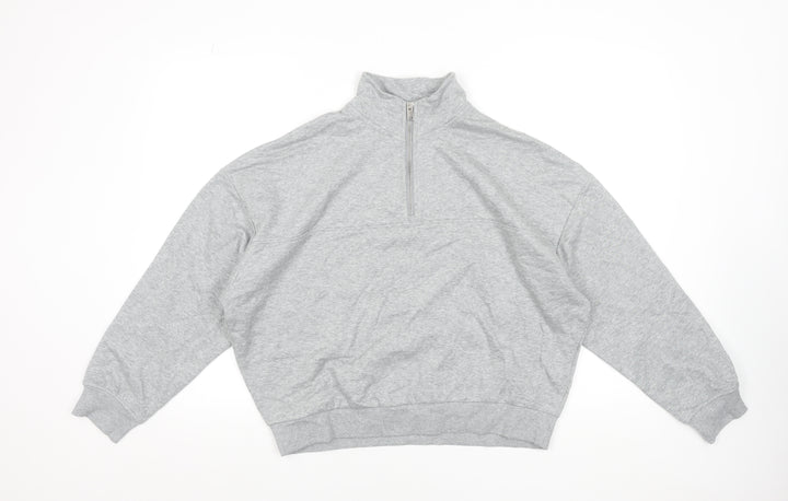 Marks and Spencer Womens Grey 1/2 Zip Sweatshirt Medium