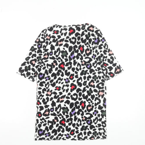 Marks and Spencer Womens Multicoloured Animal Print Cotton T-Shirt Size 10